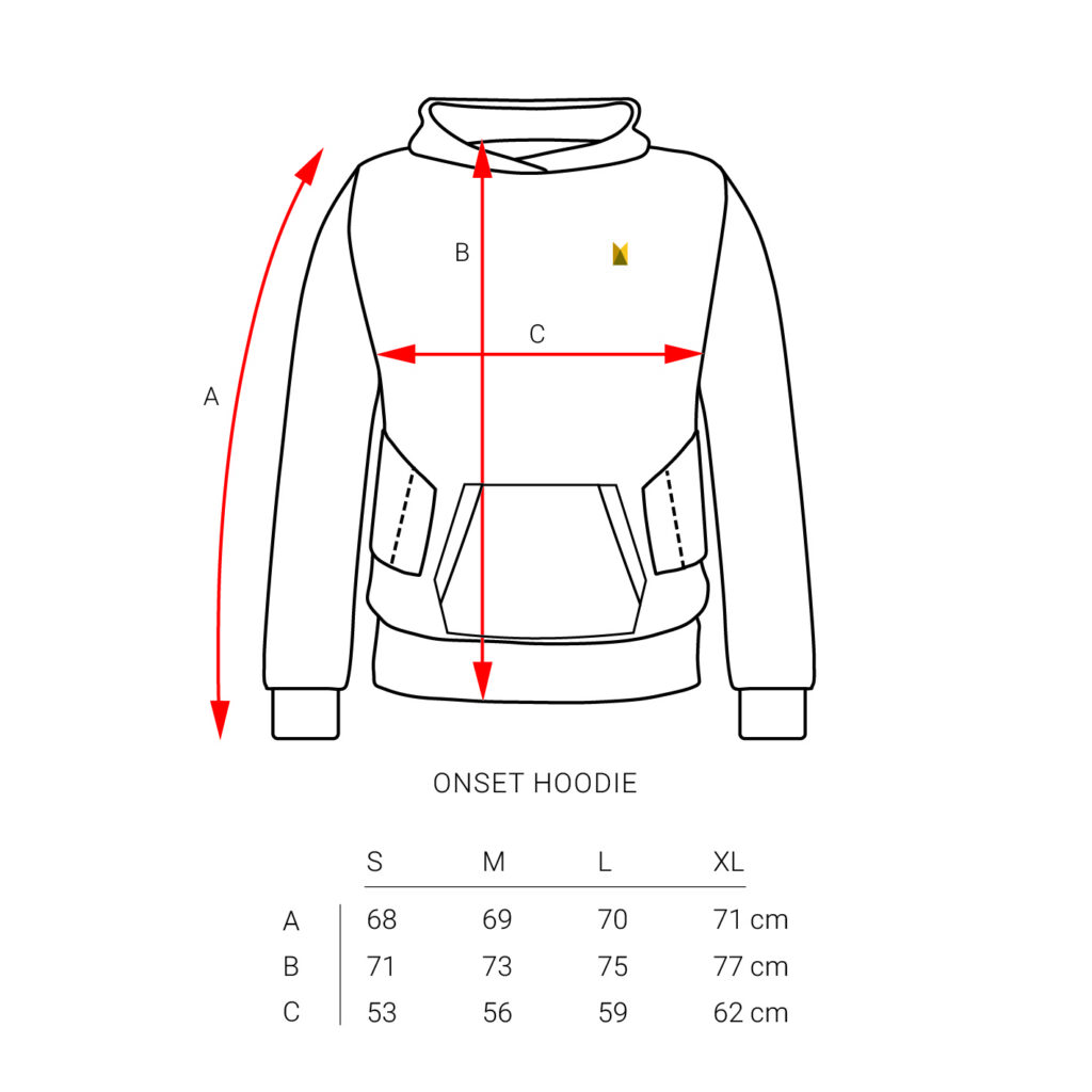 Onset Hoodie - Size Guide