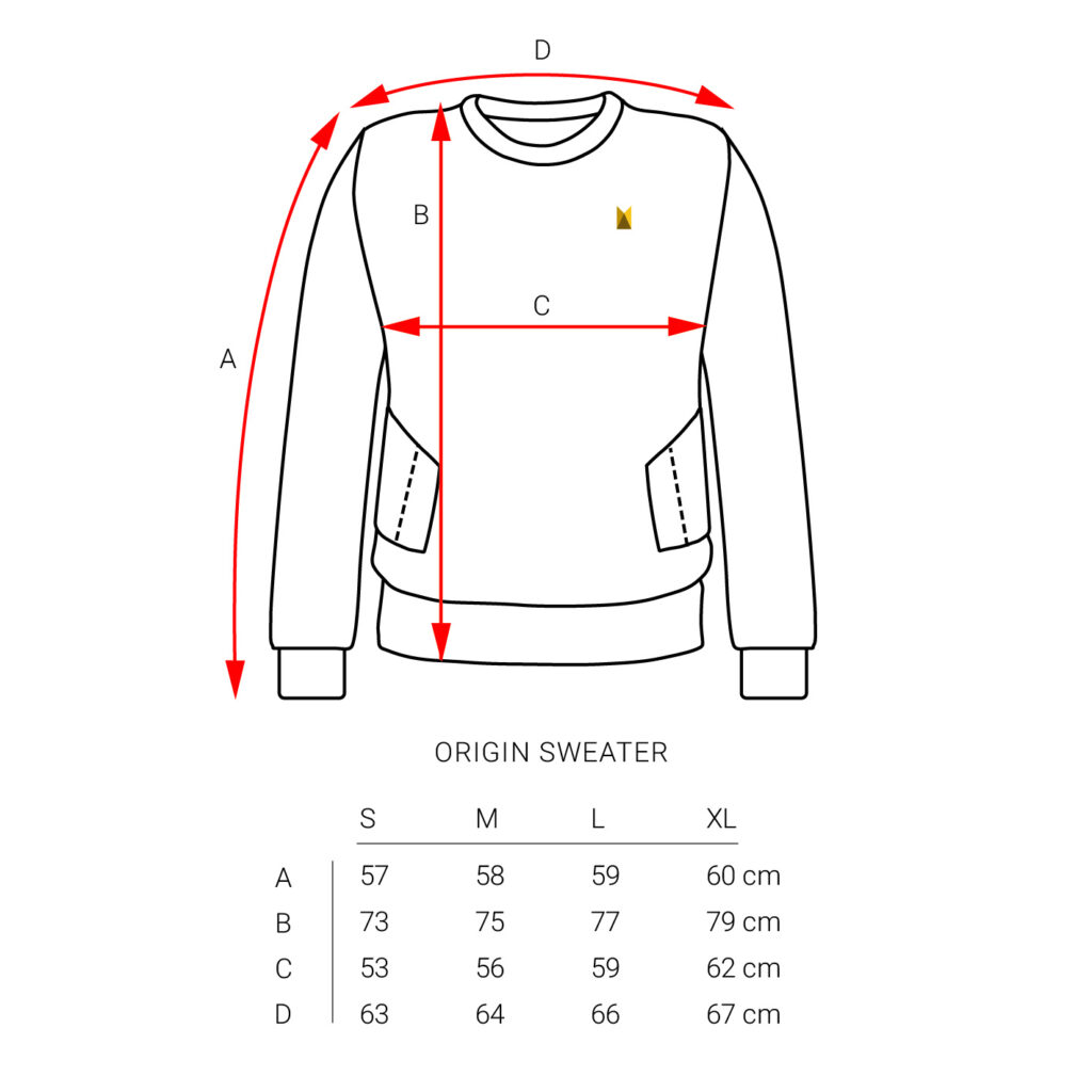 Origin Sweater - Size Guide