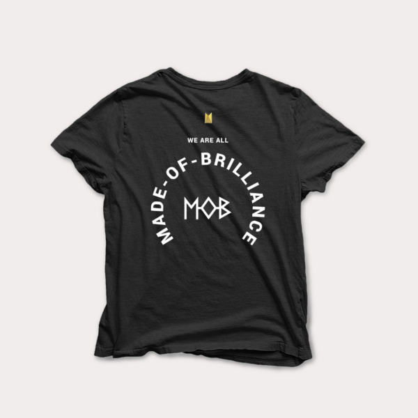 MADE OF BRILLIANCE PRINT T-SHIRT BLACK MOB CLOTHING