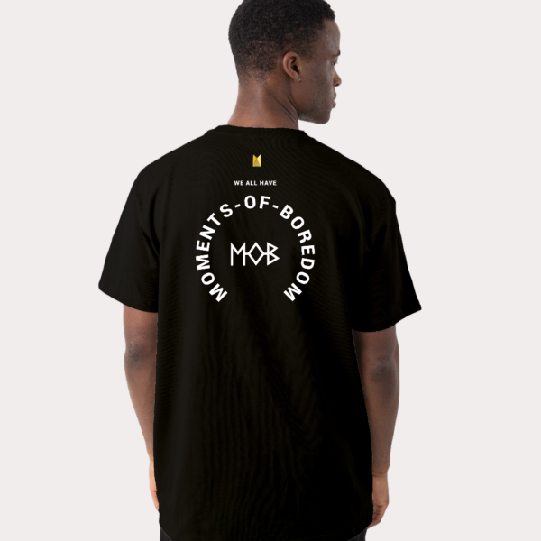 MOMENTS OF BOREDOM PRINT T-SHIRT BLACK MOB CLOTHING