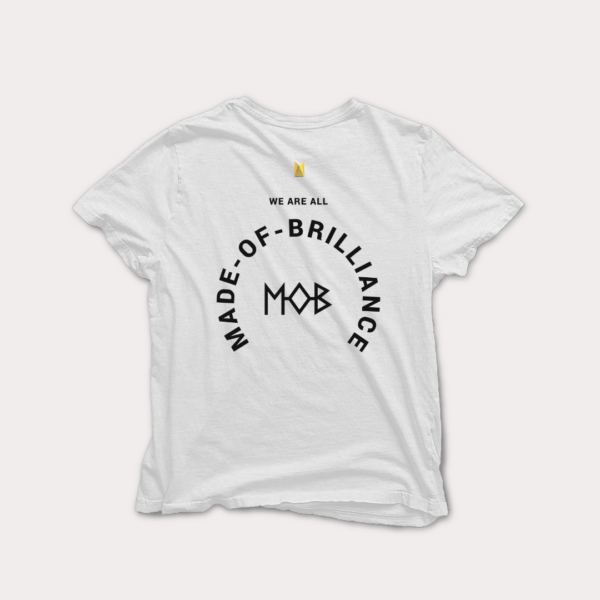 MADE OF BRILLIANCE PRINT T-SHIRT BLANC MOB CLOTHING