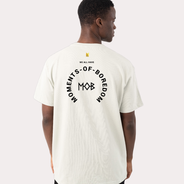 MOMENTS OF BOREDOM PRINT T-SHIRT BLANC MOB CLOTHING