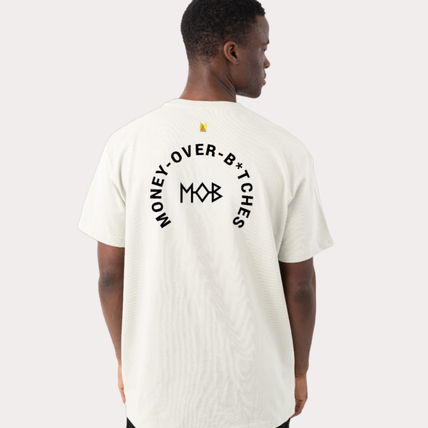 MONEY OVER BITCHES PRINT T-SHIRT BLANC MOB CLOTHING