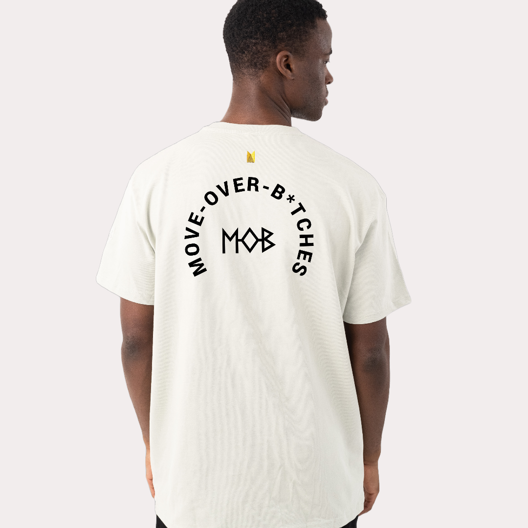 MOVE OVER BITCHES PRINT T-SHIRT BLANC MOB CLOTHING